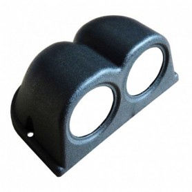 Support horizontal noir 2 manomètres 52 mm