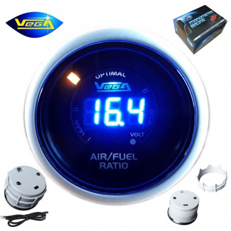 Manomètre Vega® richesse Air/Essence AFR numérique et leds 52 mm