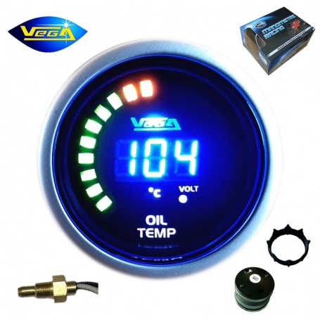 Manomètre Vega® température d'huile 20-150 °C affichage numérique et leds 52 mm