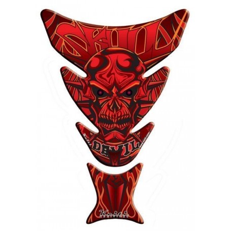 Protège réservoir moto 3D Keiti® Skull Devil Rouge KT8020R