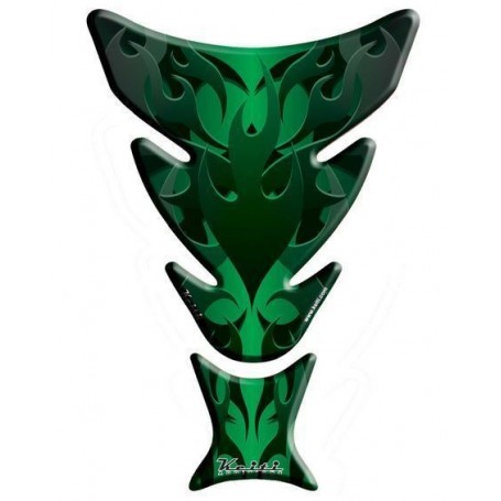 Protège réservoir moto 3D Keiti® Flamme Verte KT8040G