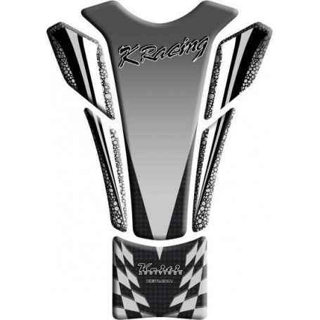 Protège réservoir moto 3D Keiti® Kawasaki Racing Gris TKW-507S