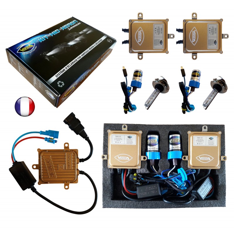 Kit Phare Xénon HID Autovizion 55W 10000K - Bleu Brillant - Ampoules 9007 HB5 - Neuf