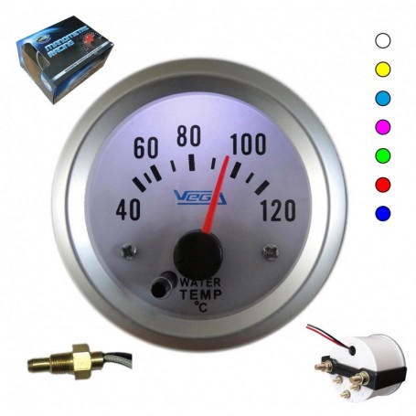 Manomètre Vega® température d'eau 40-120 °C 7 couleurs fond blanc 52 mm