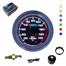 Manomètre Vega® haute précision température d'huile 40-140 °C 7 couleurs 52 mm