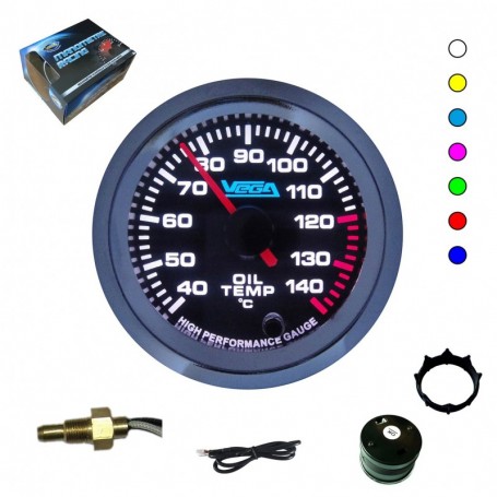 Manomètre Vega® haute précision température d'huile 40-140 °C 7 couleurs 52 mm