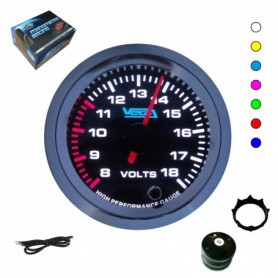 Manomètre Vega® haute précision Voltmètre 8 à 18V 7 couleurs 52 mm