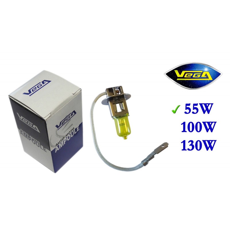 VEGA Ampoule Jaune Ancien H3 55W PK22s - Phare Voiture Youngtimer Française