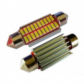 Ampoule navette 39 mm C5W C10W 20 leds 4014SMD anti-erreur ODB Blanche xénon