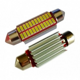 Ampoule navette 42 mm C5W C10W 24 leds 4014SMD anti-erreur ODB Blanche xénon